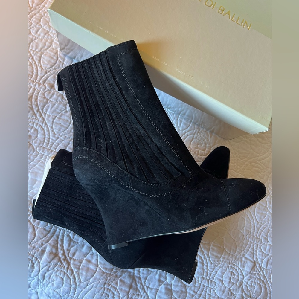 Alchimia Di Ballin Suede Wedge Booties - Picture 2 of 7
